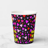 7誕生日:愛するハートパターン、虹7 紙コップ (左)