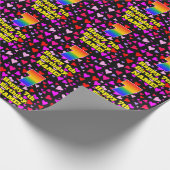 7誕生日：愛するハートパターン、虹# 7 ラッピングペーパー (角)