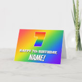 7誕生日:数々の色のレインボーパターン7 カード (正面)