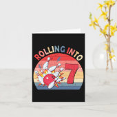 7転がボーリング誕生日7歳キッズパ カード (黄色い花)
