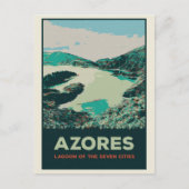 7都市のアゾレス湖イラストレーションポルトガル ポストカード (正面)