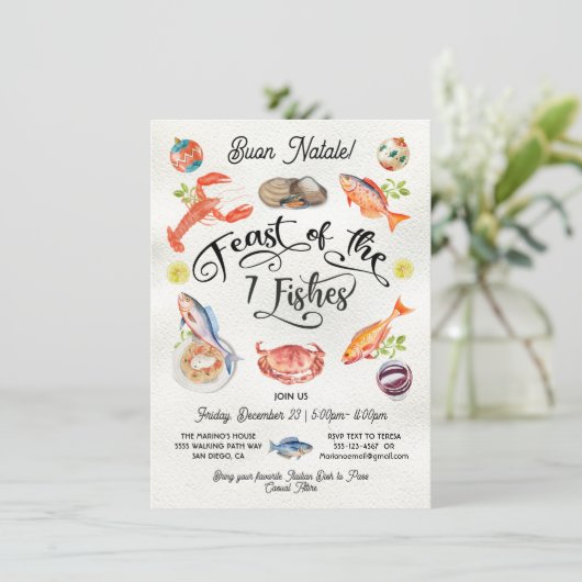 7魚の祭りクリスマスパーティー水色 招待状 (スタンド正面)