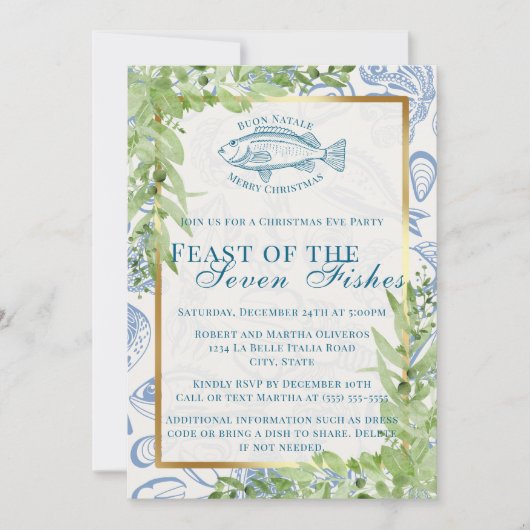 7魚モダンの青い饗宴クリスマスパーティー 招待状 (正面)