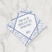 70ありがとう不思議なライン番号パターンブルー/ホワイト フェイバータグ (裏面)