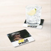 70おもしろいだから何引用文写真70誕生日 スクエアペーパーコースター (インサイチュ)