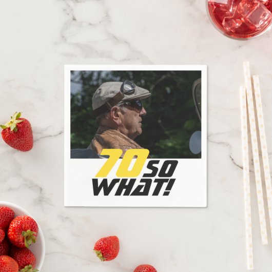 70おもしろいだから何引用文写真70誕生日 スタンダードカクテルナプキン (インサイチュ)