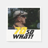 70おもしろいだから何引用文写真70誕生日 スタンダードカクテルナプキン (正面)