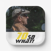 70おもしろいだから何引用文写真70誕生日 ペーパープレート (正面)