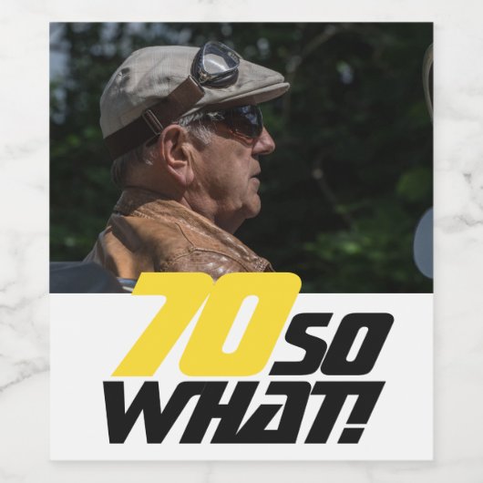 70おもしろいだから何引用文写真70誕生日 ワインラベル (シングルラベル)