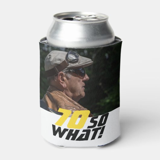 70おもしろいだから何引用文写真70誕生日 缶クーラー (缶正面)