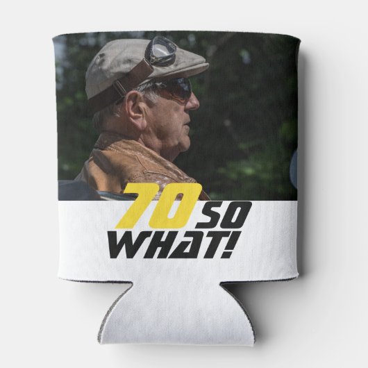 70おもしろいだから何引用文写真70誕生日 缶クーラー (裏面)