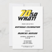 70おもしろいだから何引用文70誕生日 招待状 (正面)