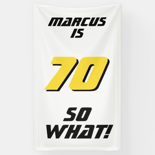 70おもしろいだから何引用文70th誕生日パーティー 横断幕 (縦)