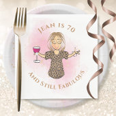 70おもしろいと彼女のピンク70誕生日のための素晴らしい スタンダードランチョンナプキン