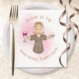 70おもしろいと彼女のピンク70誕生日のための素晴らしい スタンダードランチョンナプキン