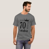 70おもしろい歳の背の高い上品な素敵な女性70th tシャツ (正面フル)