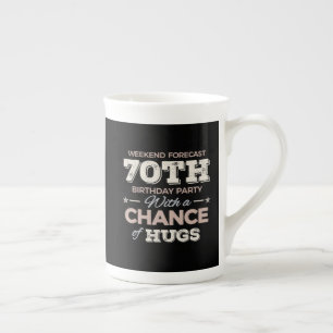 70おもしろい歳の誕生日ことわざ ボーンチャイナマグカップ