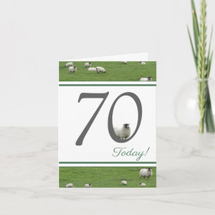 70おもしろい歳の誕生日シープカード カード