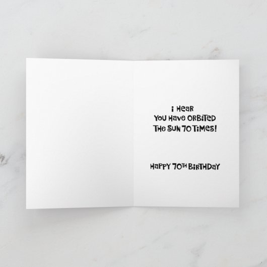 70おもしろい番目の誕生日おめでとう カード (内部)