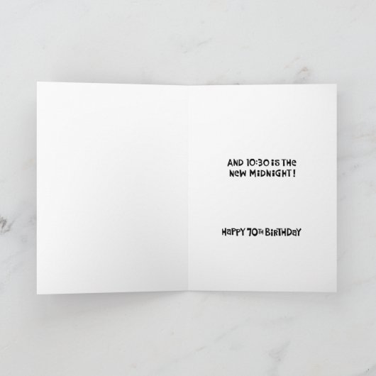 70おもしろい番目の誕生日カー男性へド カード (内部)