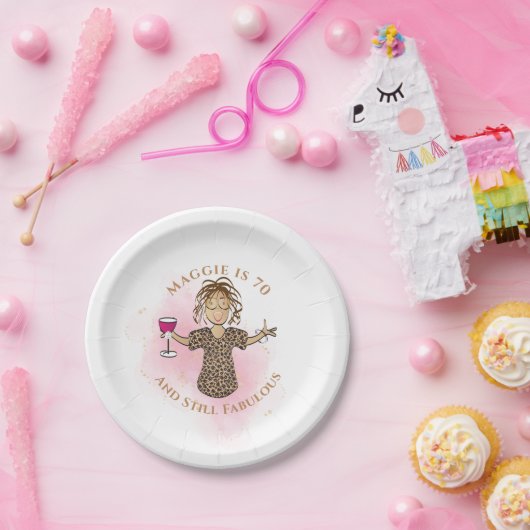 70おもしろい番目の誕生日ピンク民族70と素晴らしい ペーパープレート (パーティー)
