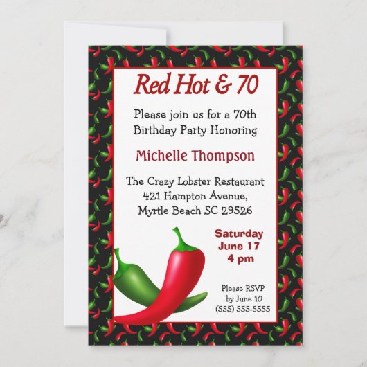 70おもしろい番目の誕生日招待状 招待状 (正面)