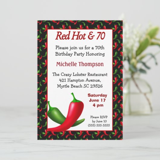 70おもしろい番目の誕生日招待状 招待状 (スタンド正面)