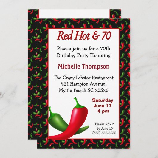 70おもしろい番目の誕生日招待状 招待状 (正面/裏面)