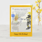 70おもしろい番誕生日カー男性へド:キャンドル… カード (黄色い花)