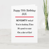 70おもしろい番誕生日ジン誕生日カード カード (正面)