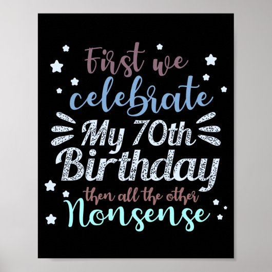 70おもしろい祝歳の誕生日 ポスター (正面)