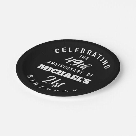 70おもしろい誕生日パーソナライズされた ペーパープレート (アングル)