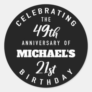 70おもしろい誕生日パーソナライズされた ラウンドシール