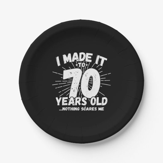 70おもしろい誕生日引用文皮肉70歳 ペーパープレート (正面)