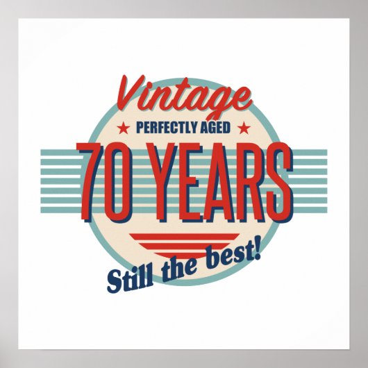 70おもしろい誕生日旧ファッションド ポスター (正面)