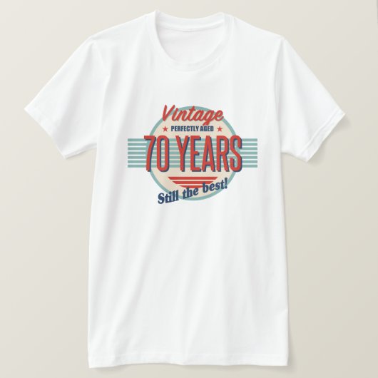 70おもしろい誕生日旧ファッションド Tシャツ (デザイン正面)