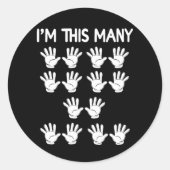 70おもしろい誕生日70歳のこの多くの手 ラウンドシール (正面)