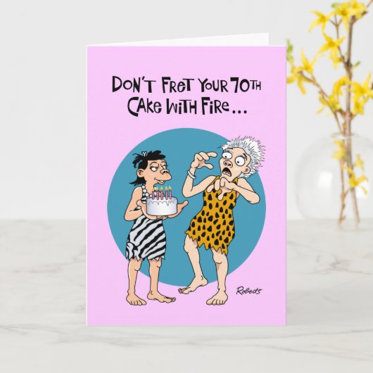 70おもしろい誕生日 カード (黄色い花)