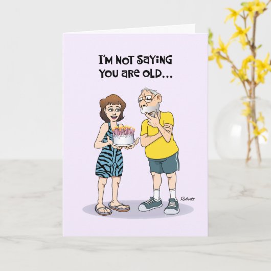 70おもしろい誕生日 カード (黄色い花)