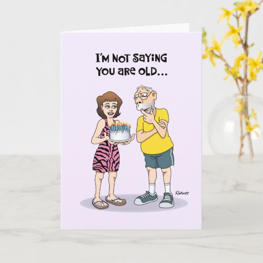 70おもしろい誕生日 カード (黄色い花)