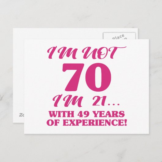 70おもしろい誕生日 ポストカード (正面/裏面)