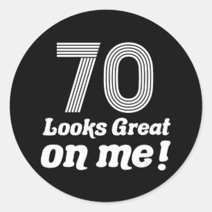 70おもしろい誕生日 ラウンドシール