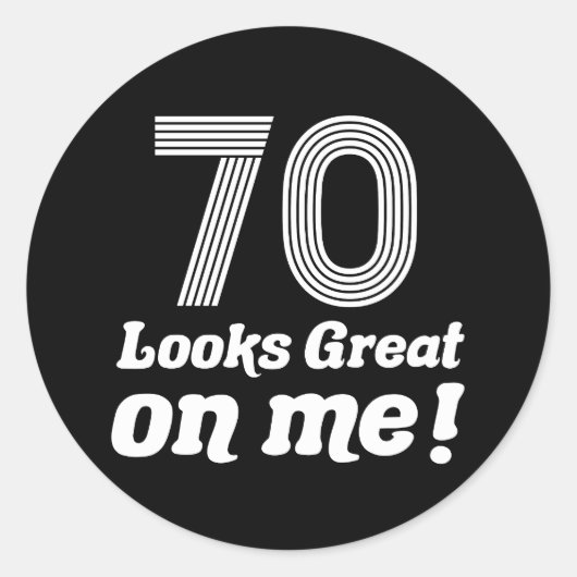 70おもしろい誕生日 ラウンドシール (正面)