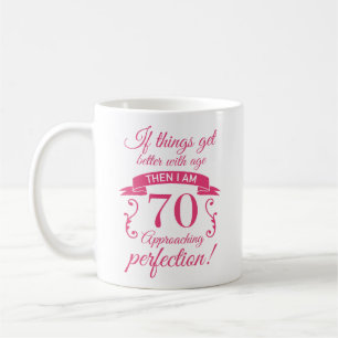 70おもしろい誕生日「完璧」 コーヒーマグカップ