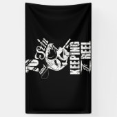 70およびスチ保ルのITリール魚釣り誕生日 横断幕 (縦)