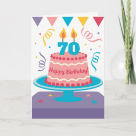 70お誕生日ケーキ:カスタマイズ可能! カード