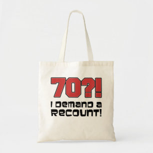 70か。! 私は再集計のおもしろいな誕生日のトートバックを要求します トートバッグ