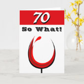 70そおもしろいう赤ワイングラス70誕生日 カード (黄色い花)