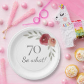 70そおもしろいの水の色フローラ70誕生日 ペーパープレート (パーティー)