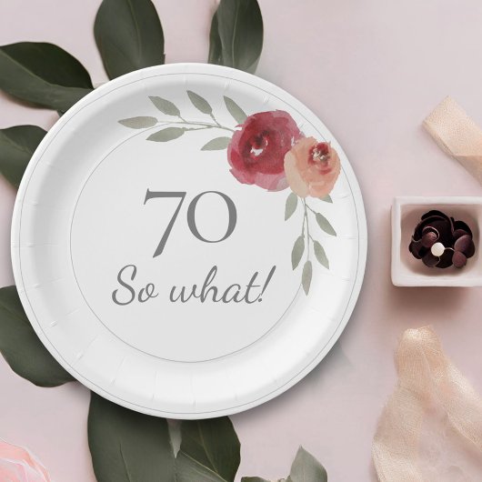 70そおもしろいの水の色フローラ70誕生日 ペーパープレート